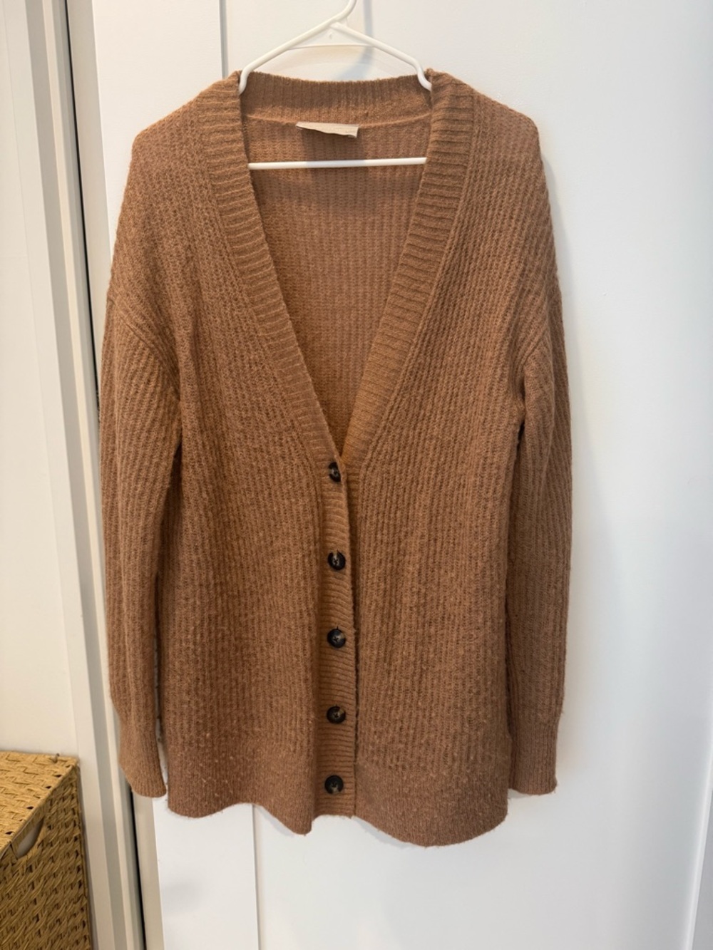 Everlane Button-Front Cardigan - Camel Brown